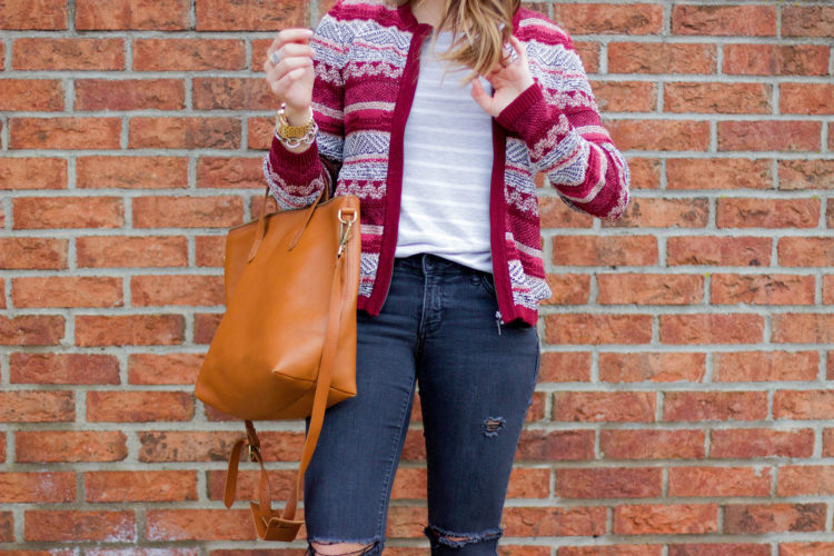 Loft Sweater, Distressed Denim, Leopard Pumps