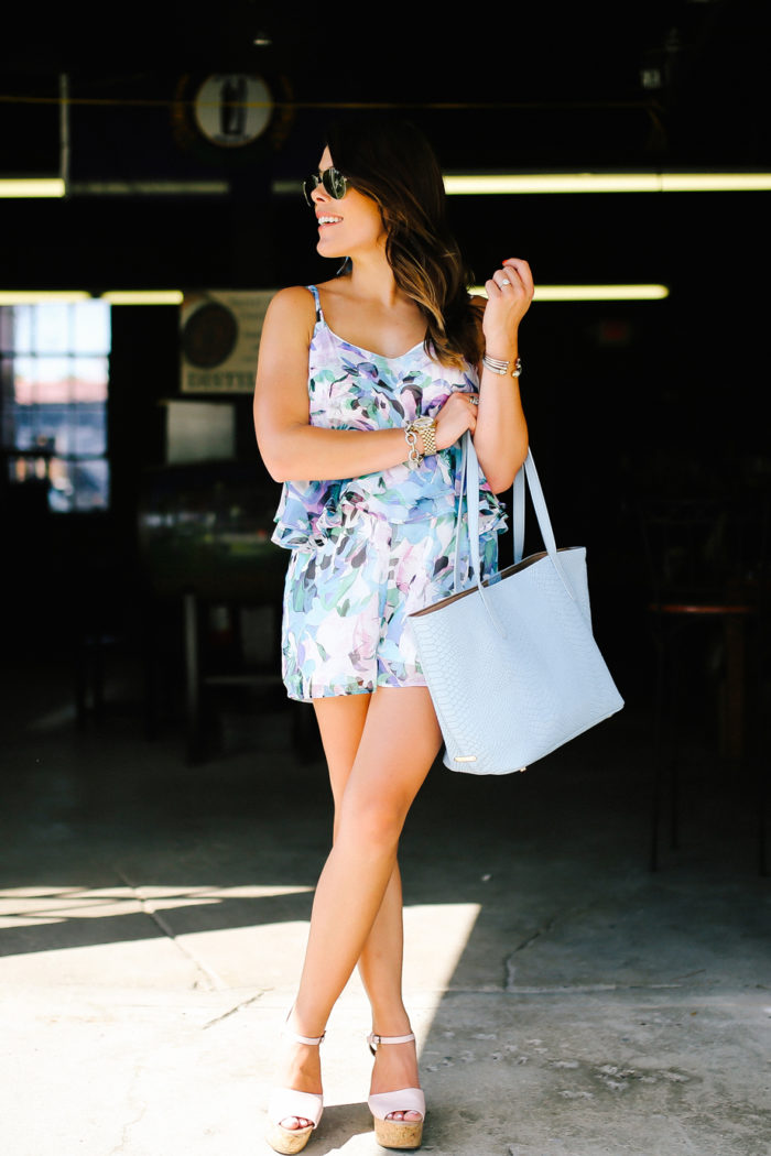 feminine floral romper