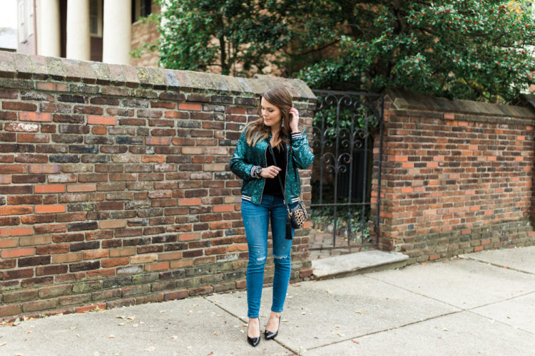 Sequin Bomber Jacket