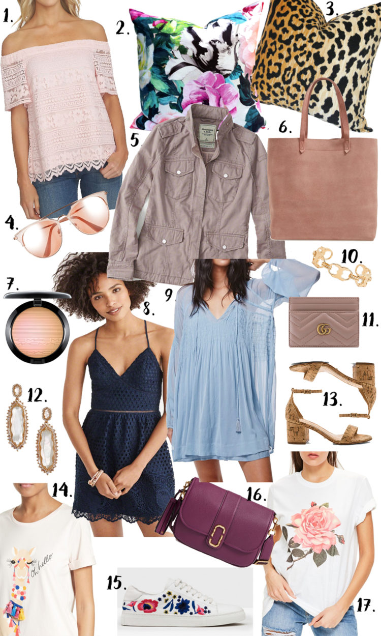 Spring Wishlist via Glitter & Gingham / Best spring trends, spring closet musts / Ft. Abercrombie & Fitch, Madewell, Kendra Scott, Gucci, Kate Spade