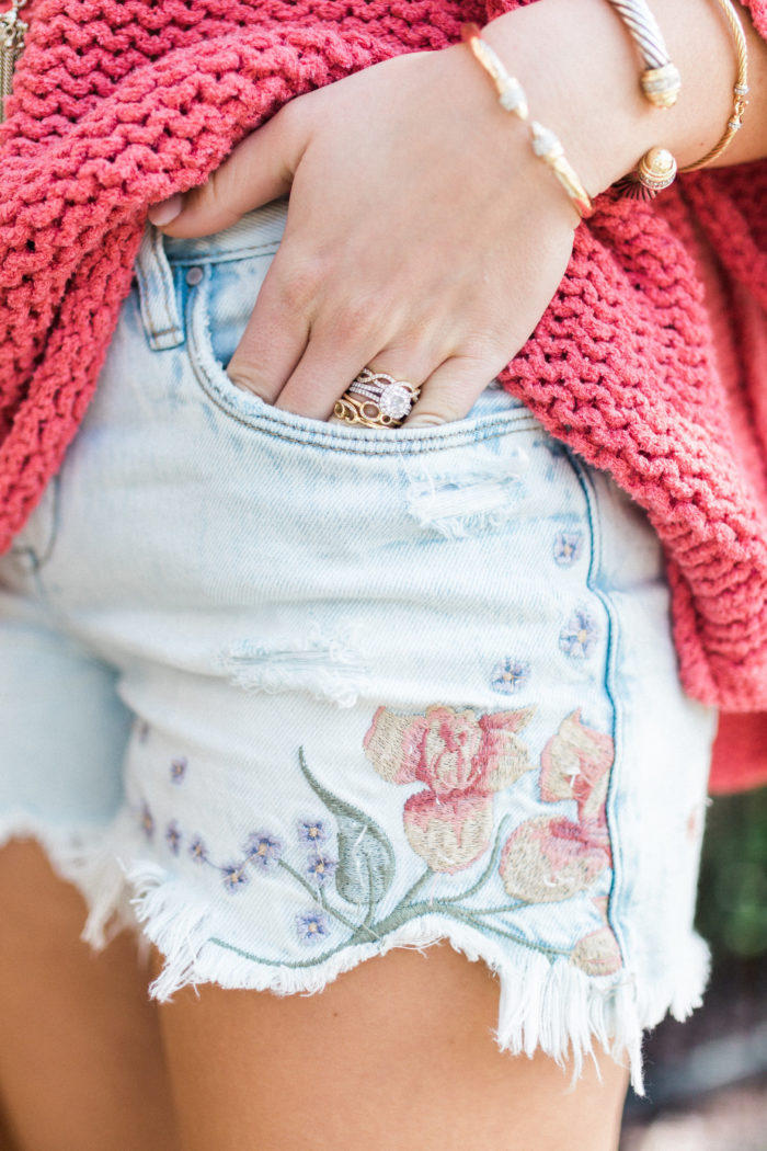 embroidered denim