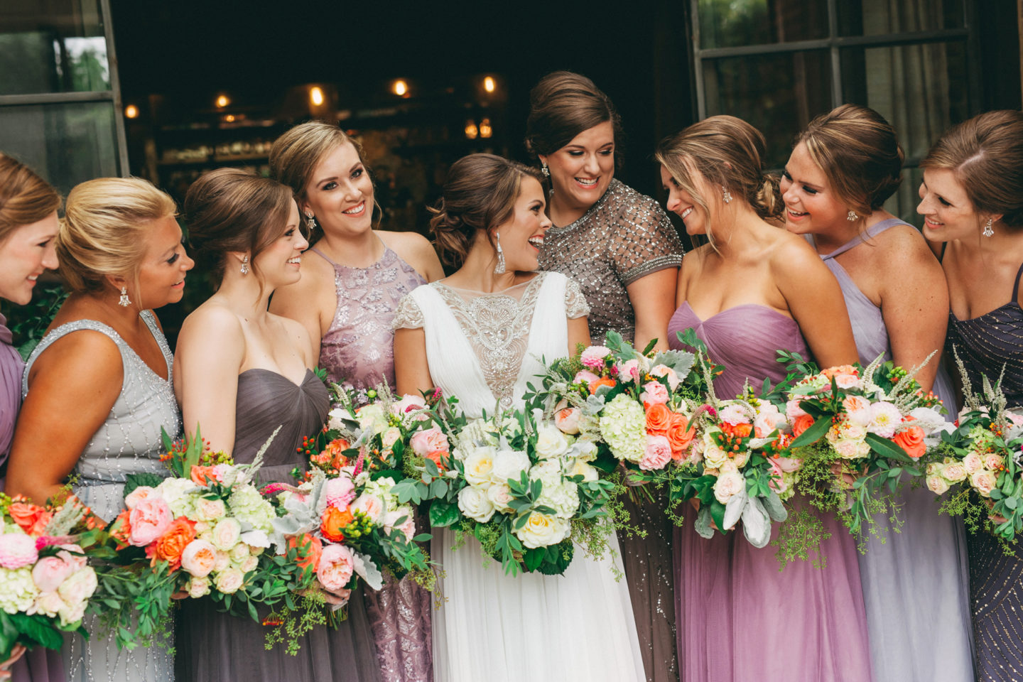 how to mix match your bridesmaids dresses Glitter Gingham