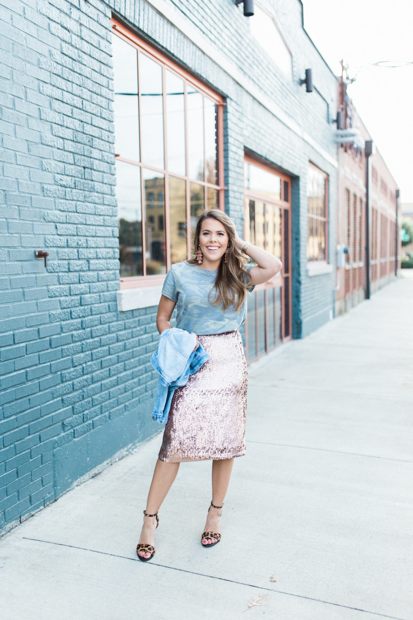 dressing down a sequin skirt - Glitter & Gingham