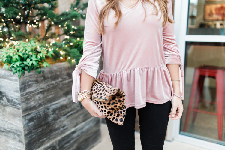 Velvet Peplum Top / Holiday Outfit Idea