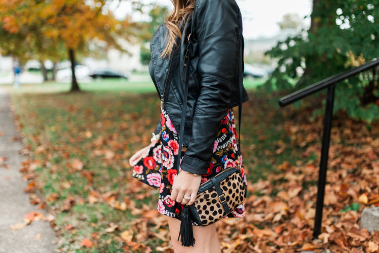 Fall Floral Mini Dress / Fall Outfit Idea