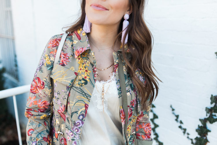 Spring Outfit Idea / Floral Utility Jacket