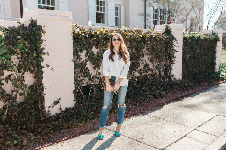 The BEST oversized white button down / spring style