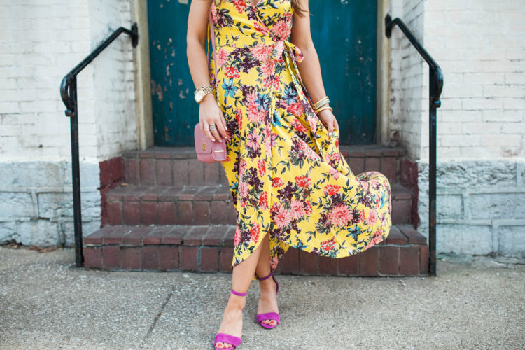 Floral Maxi Dress / Yellow Maxi Dress