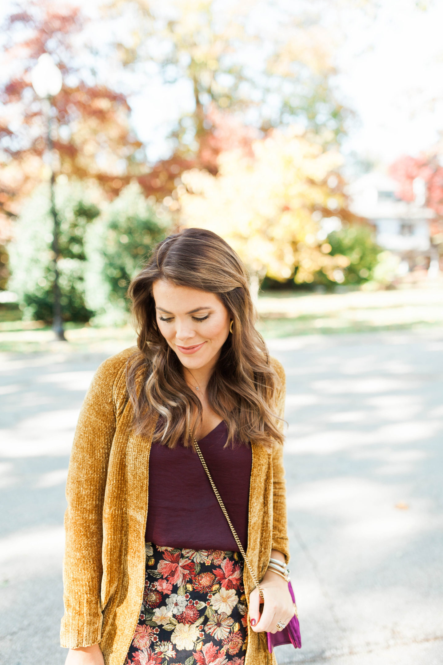 Fall Floral Skirt - Glitter & Gingham