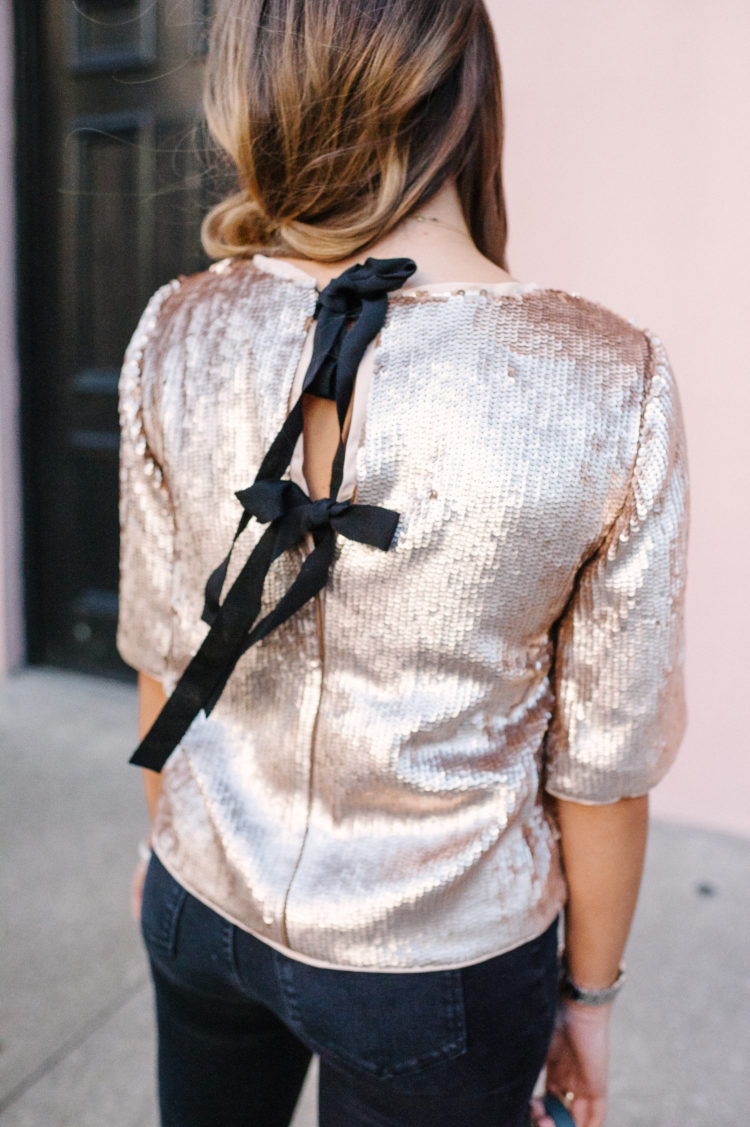 J Crew Sequin Top / Holiday Outfit Idea / Charleston, SC