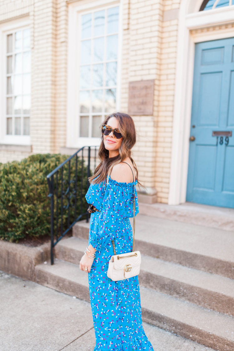 Blue Floral Maxi - Glitter & Gingham