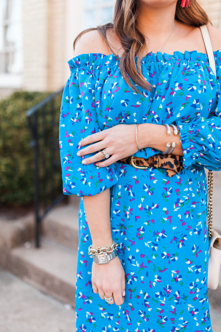 Off the shoulder maxi / floral maxi dress