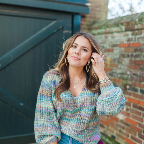 Colorful Sweater / Glitter & Gingham