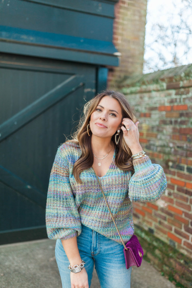 Colorful Sweater / Glitter & Gingham