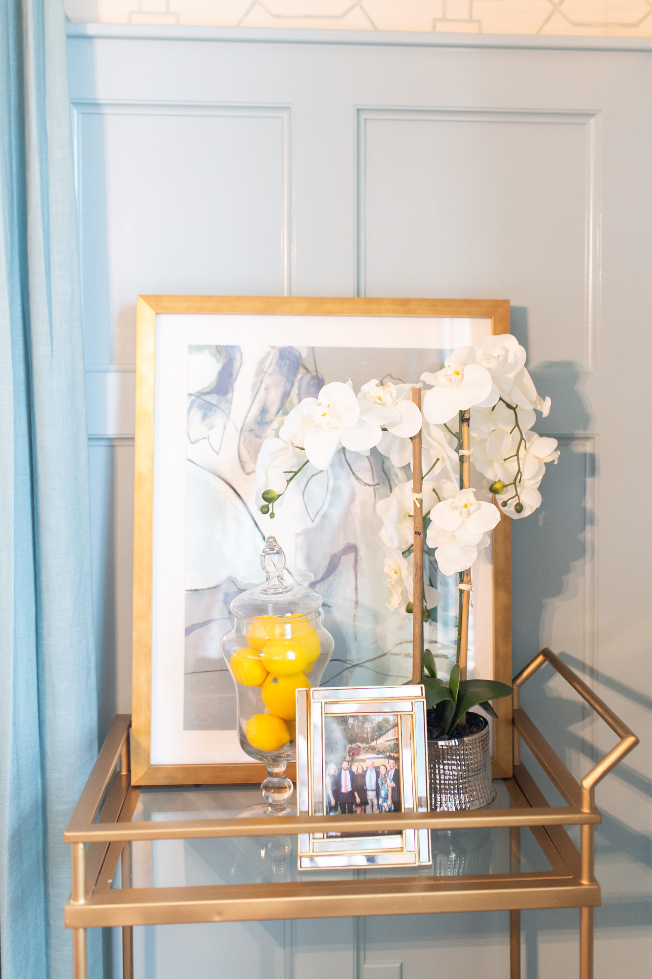 Bar Cart Styling / Glitter & Gingham 