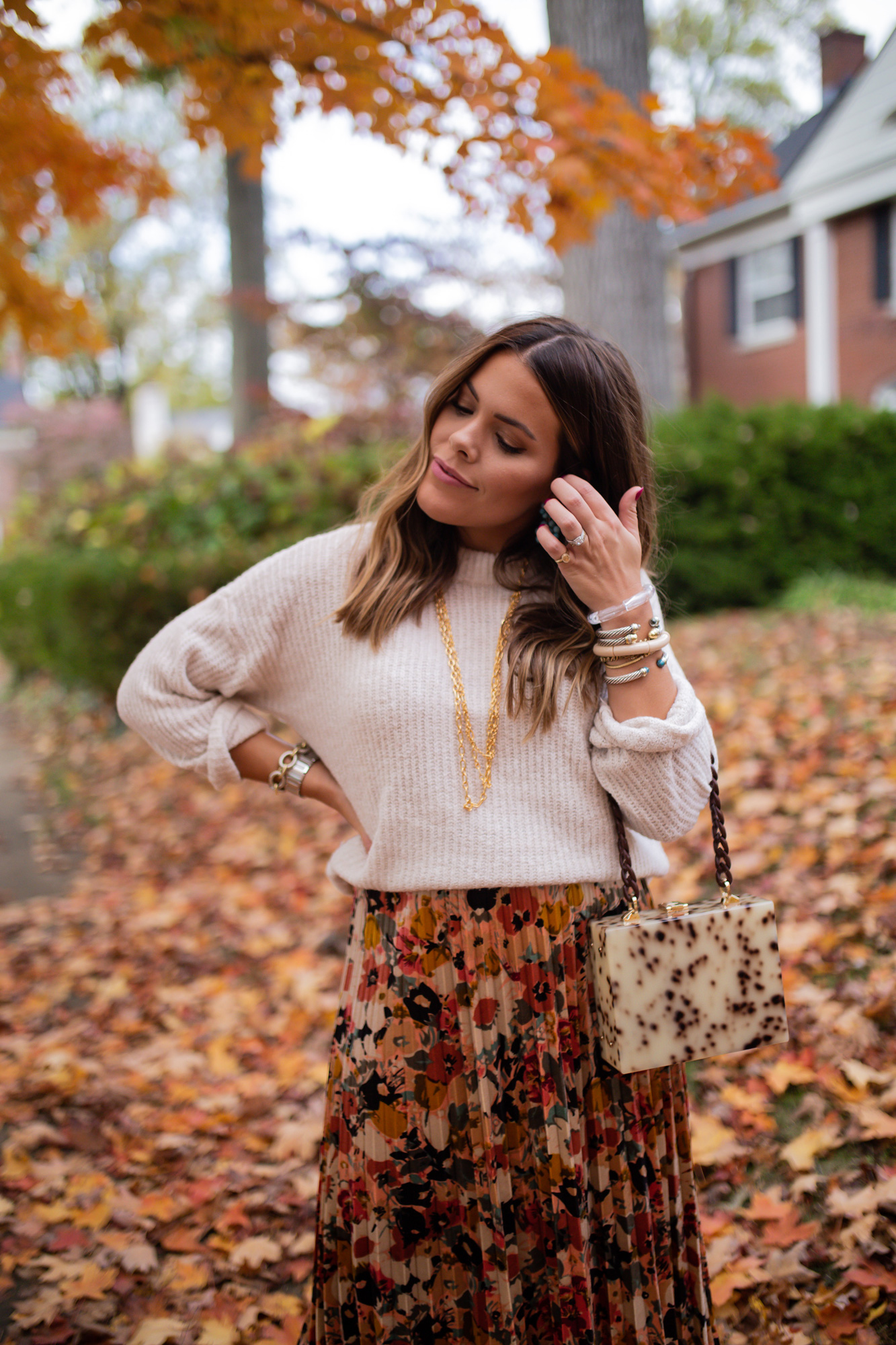 How to Style a Midi Skirt for Fall Glitter & Gingham