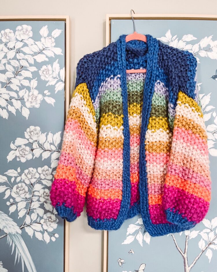 Anthropologie Rainbow Sweater / Glitter & Gingham